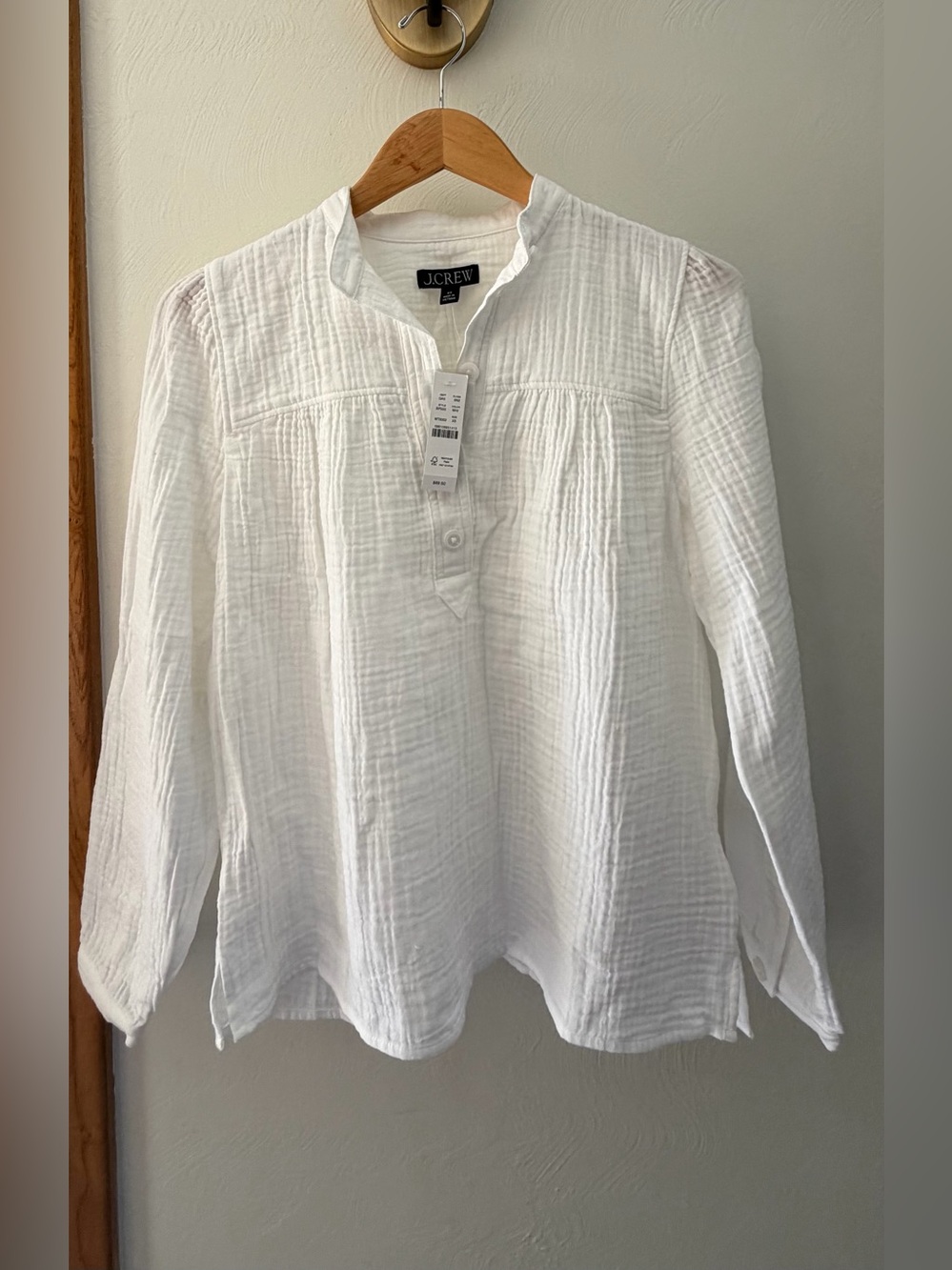 J. Crew Fresco Top in Soft White Cotton Gauze - NWT